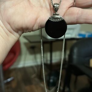 Vintage Black Onyx Pendant and chain.